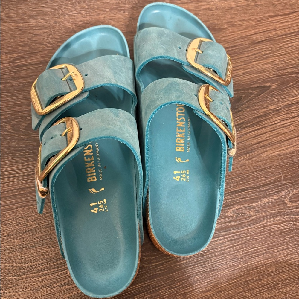 Biscay Bay Birkenstocks with Big Buckles, size 41/10